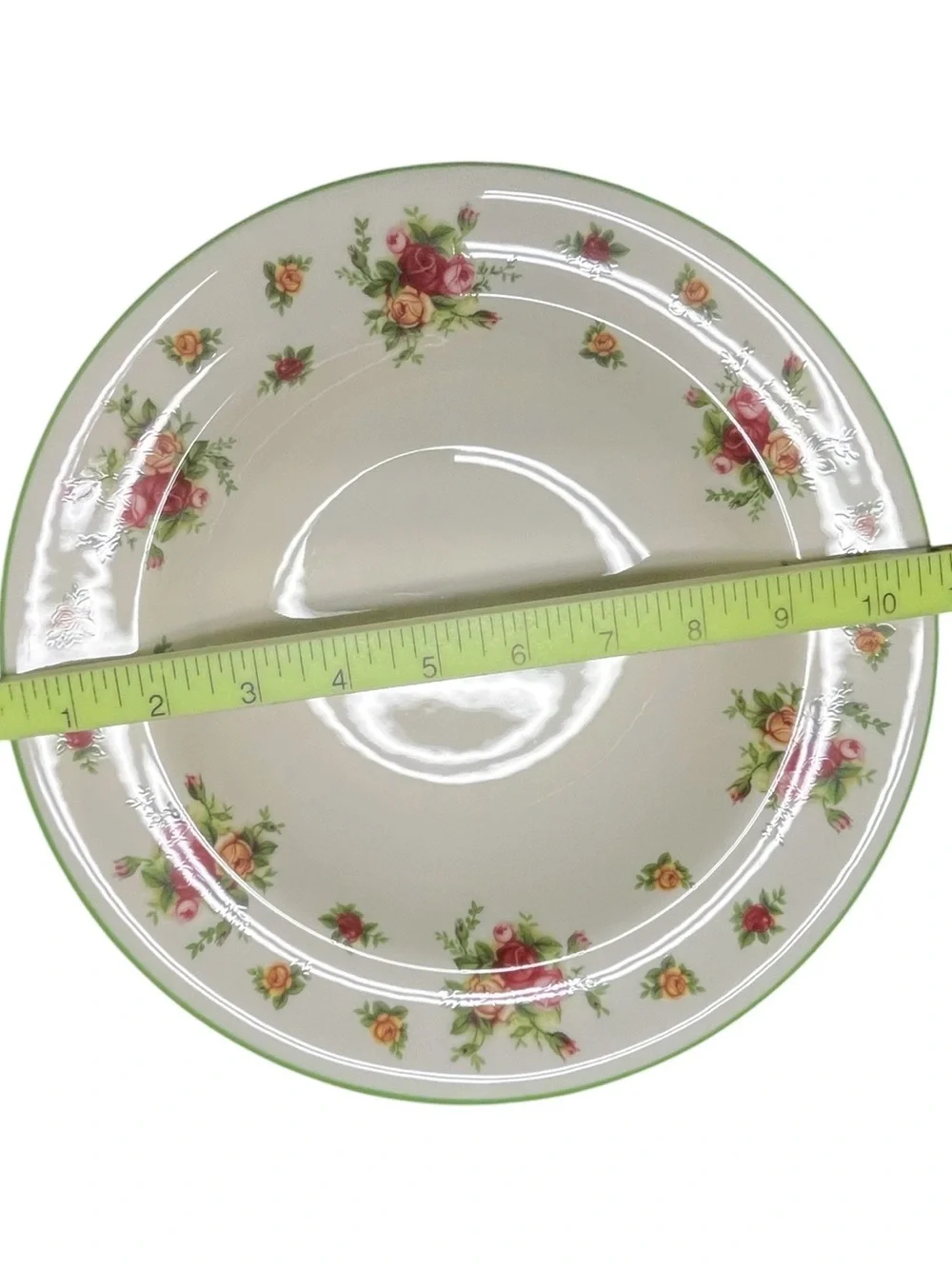 Royal Albert Old Country Roses Pasta Serving Bowl Green Rim 11”D Discontinued.